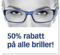  50% rabatt p� alle briller